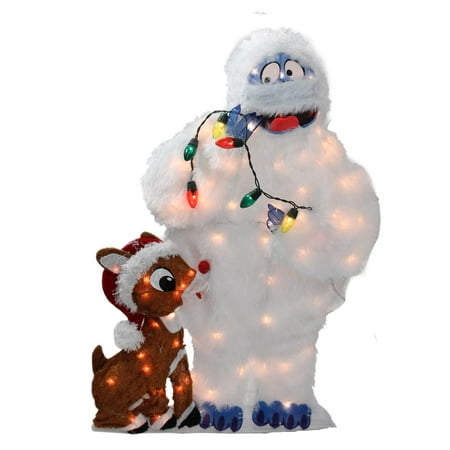 32” Pre-Lit Peanuts Rudolph and Bumble 2-D Christmas Outdoor Decoration ...