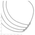 thumbnail image 5 of White Sterling Silver necklace Cable Fancy 17 in Rhodium-plated Polished Multistrand, 5 of 5