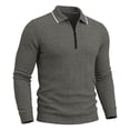 thumbnail image 4 of Aimik Half Zip Polo Shirts for Men Long Sleeve Collared Quarter Zip Casual Solid Pullover Fall Winter Warm Stylish Sports Tee,Gray,XXXL, 4 of 6