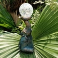 thumbnail image 2 of Yuarrent Estatua de elefante de resina con luz solar para decoración de patio. Estatua de elefante con bola de cristal rota en el techo. Iluminación y accesorios, 2 of 5