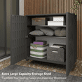 thumbnail image 3 of Decksplore Diamond Outdoor Storage Cabinet with 2 Shelves, Weatherproof, Black, 3 of 10