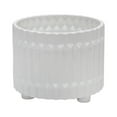 thumbnail image 3 of Sagebrook Home Set Of 2 Ceramic Fluted Planter With  Feet 10/12" , White, Round, Ceramic, Contemporary, 11"H, Fluted, 3 of 8