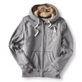 thumbnail image 1 of Aeropostale Sudadera con capucha de sherpa sintética para hombre, gris, grande Aeropostale Sudadera, 1 of 2
