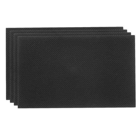 Unique Bargains 4Pcs Shoe Sole Protector 5.12'x3.15' Shoe Bottom Grip Pads Non-Slip Noise Reduction Rubber for High-Heels, Black