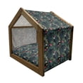 thumbnail image 2 of Tropical Pet House, Realistic Rainforest Flora Hibiscus Flowers Monstera Leaves Untouched Paradise, Outdoor & Indoor Portable Dog Kennel with Pillow and Cover, 5 Sizes, Multicolor, by Ambesonne, 2 of 5