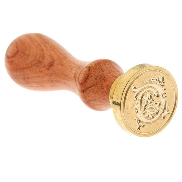 Vintage Classic Alfabeto Inicial Sello de cera Sello 26 A - Z Sello de madera - G GRAMO Colcomx Sello de cera de sellado