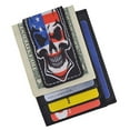 thumbnail image 3 of Genuine Leather Front Pocket Magnetic Money Clip Slim Minimalist Wallet Skull Bone USA Skull USA Flag Eagle USA Logos (USA Skull), 3 of 6