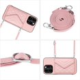 thumbnail image 3 of ShellTech Phone Case for iPhone 16 Pro PU Leather Wallet Cover with Credit Card Holder Slot Crossbody Strap Stand Shoulder Lanyard for Women Girl,Pink, 3 of 11