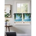 thumbnail image 3 of Coastal Ocean Tier Curtains 24 Inch Length,Sheer Curtains for Bedroom Living Room Window Sandy Beach Coconut Tree Blue Sky Scenery Small Half Window Kitchen Curtains & Drapes 27.5"x24" 2 Panels, 3 of 6