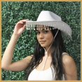 thumbnail image 2 of Vjnyvs Women's Cowboy Hat Set with Bandana and Heart-Shaped Sunglasses, Cowboy Hat Rhinestone Fringe Wide Brim Disco Cowboy Hat White, 2 of 7