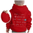thumbnail image 1 of PMVFHDE Chandails Graphiques Chandail à Capuchon pour Fille Manches Longues Doux Chandail Graphique Hoody Enfants Mignons Chandails à Enfiler Haut Vêtements pour Filles Rouge,90, 1 of 5