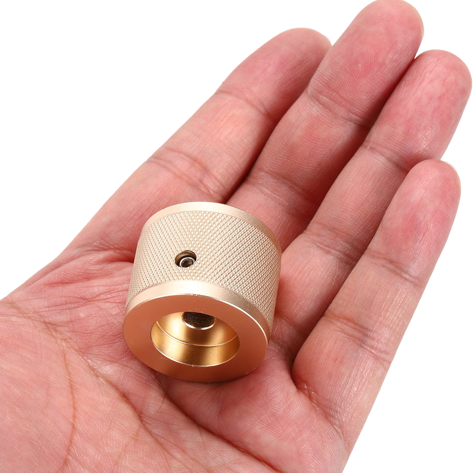 Uxcell 4 Pcs Aluminium Potentiometer Knobs, 1/4" (6mm) Universal Volume Tone Control Knobs with Round Dot Indicator for Guitar, Bass, 1" Gold