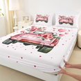 thumbnail image 3 of Castle Fairy Teens Pink Vintage Truck 4pcs Bed Sheets,Romantic Floral Rose Love Heart King Sheets,Happy Valentine's Day Super Cozy Sheet Set,Ultra Soft Home Decor, 3 of 7