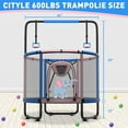 thumbnail image 6 of CITYLE 600LBS Trampoline for Toddlers 5.5FT 66'' Indoor Mini Trampoline for Kids with Enclosure, Basketball Hoop, Swing, Adjustable Bar, Small Toddler Trampoline Gifts for Boys & Girls, 6 of 8
