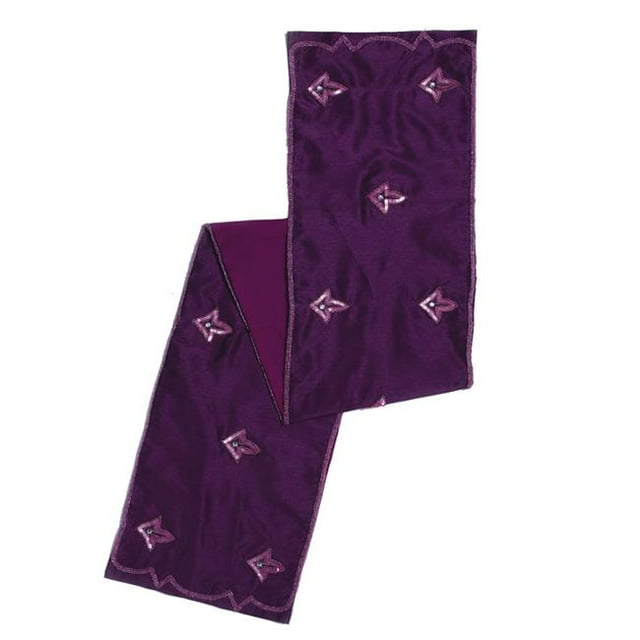 Vickerman Romance Table Runner 12'' x 60'' Dark Purple Polyester