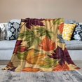 thumbnail image 2 of Fenyluxe Leaves Pattern Foliage Print Flannel Throw Blanket for Bed, Couch, Car - Lightweight & Cozy Blanket for Kids and Adults - All Seasons, Multiple Sizes Available 60x80in, 2 of 6