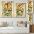 thumbnail image 4 of Designart 'Bouquet of Red and White Tulips' Traditional Print on Natural Pine Wood, 4 of 5