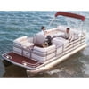 Carver Styled-to-Fit Cover for Pontoons with Partially Enclosed Deck and Bimini Top, Haze Gray