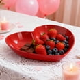 thumbnail image 5 of Heart Shaped Plates, Red Plastic Snack Plates, 2-Pack Celebration Cake Dessert Fruit Serving Plates, Durable Lightweight Party Supplies 15x13x3cm, 5 of 7