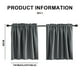 thumbnail image 2 of Cortinas grises FloreceBien: cortinas cortas para ventanas de baño o sótano, cortinas opacas con bolsillo para varilla, 132 cm de ancho x 45 cm de largo, color gris, 2 piezas, 2 of 6
