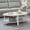 White, variant on Contemporary oval wood coffee table with storage shelf for stylish living room