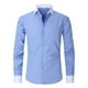 thumbnail image 1 of Blusa y camisa de manga larga con cuello vuelto para hombre, cárdigan a rayas con cuello vuelto, camisa de botones de estilo profesional, blusa de poliéster para hombre, 1 of 3