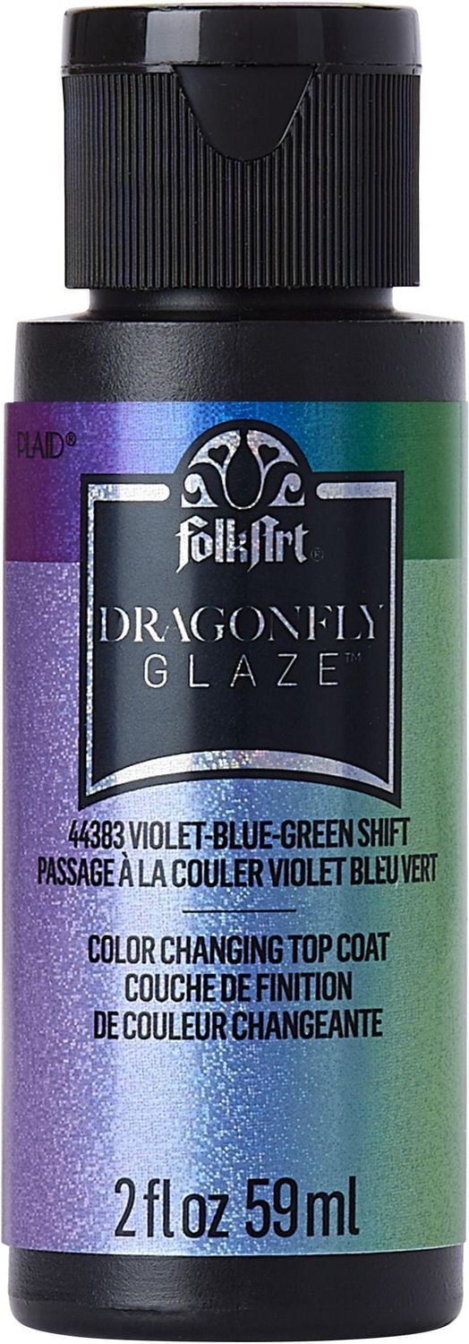 Glaçure fini brillant FolkArt Dragonfly Violet - Bleu - Vert Peinture Glaçure Libellule