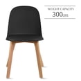 thumbnail image 5 of Set of 2 Armless Plastic Dining Chair Wood Legs for Dining Room Plastic Molded Seat, Black, 5 of 16
