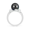 thumbnail image 2 of ANGARA Classic Tahitian Cultured Pearl Bypass Ring in 14K White Gold for Women | June Birthstone, Birthday, Anniversary, Jewelry Gift for Women | Pearl Ring, 2 of 8
