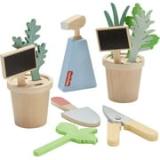 Fisher-Price Wood Herb Garden and Tools Playset, 12 Wood Pieces for Preschool Pretend, Ages 3+ Years