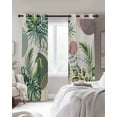 thumbnail image 4 of Boho Tropical Kitchen Curtains Summer Palm Leaves Botanical Beige Cafe Short Curtains for Bathroom Blackout Window Curtain Grommet Small Window Treatment Drapes for Bedroom Living Room 27.5"x39"x2, 4 of 9