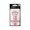Pink 'I'm the Princess' Phone Bling Removable Stickers