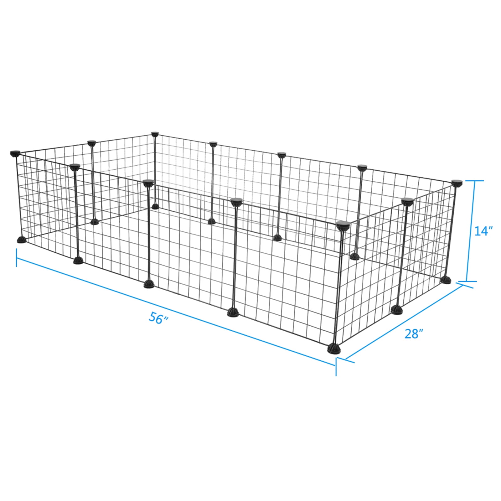 UWR-Nite Pet Playpen, Small Animals Cage DIY Wire Fence with Door for Indoor/Outdoor Use, Portable Yard Fence for Small Animal, Puppies, Kitties, Bunny, Turtle 56" x 28" x 14"