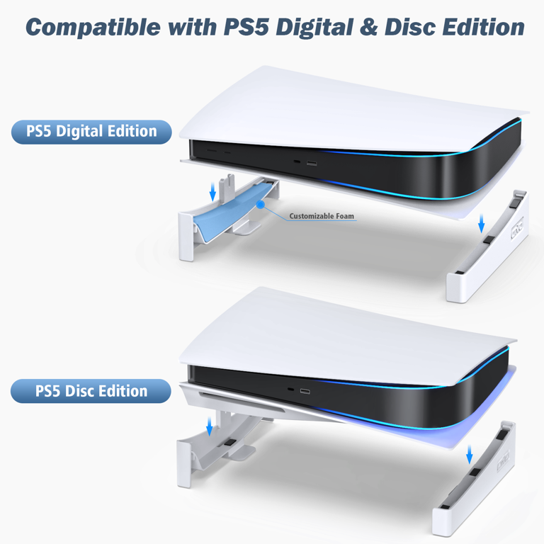 OIVO PS5 Horizontal Stand, PS5 Accessories Base Stand Compatible with  Playstation 5 Console Disc & Digital Editions, Upgraded PS5 Desk Stand with
