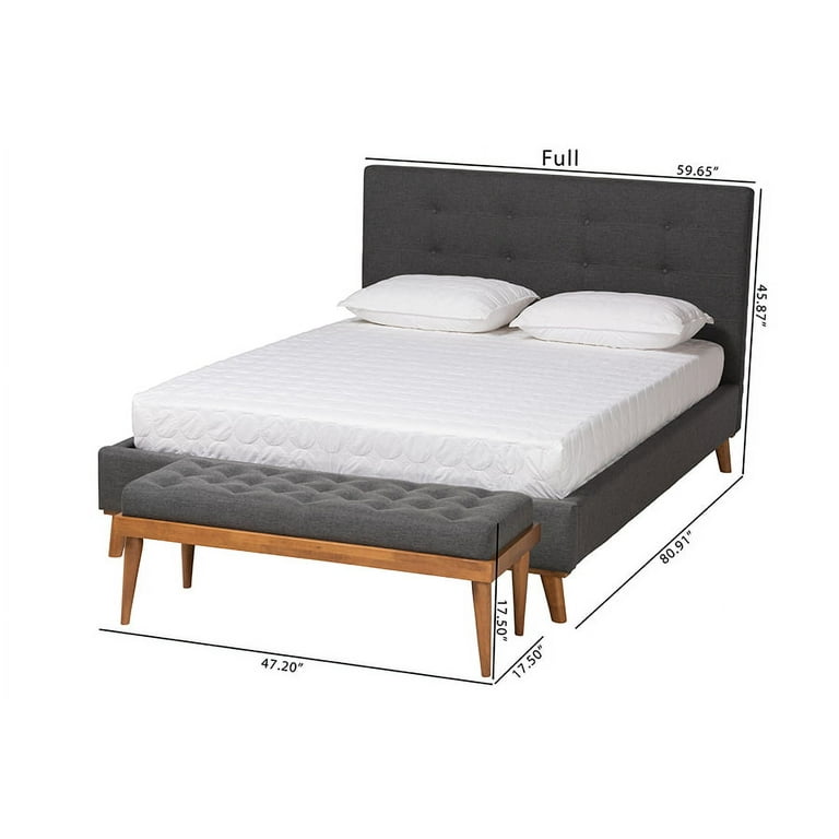 Baxton Studio Valencia Mid-Century Modern Dark Grey Fabric Upholstered King Size 2-Piece Bedroom Set Baxton Studio Valencia Mid-Century Modern Dark Grey Fabric Upholstered King Size 2-Piece Bedroom Set
