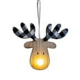 thumbnail image 2 of Adorno navideño de madera con forma de muñeco de nieve y luz LED | Colgante festivo para decoración navideña | Decoraciones de renos y muñecos de nieve para la repisa de la chimenea o la puerta., 2 of 6