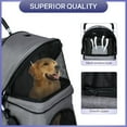 thumbnail image 2 of NiamVelo 4 Wheels Dog Stroller Foldable Pet Stroller Dog Cat Jogger Stroller Folding Lightweight Travel Stroller with Cup Holders& Storage Basket for Small Medium Dogs, Grey, 2 of 9
