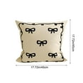 thumbnail image 3 of PONPRNGY 1Pc Bow Throw Pillow Covers, 17 x 17 Inch Soft Plush Jacquard Cushion Case Decoration for Girl Gift Bedroom Holiday Home Sofa Couch, 3 of 6