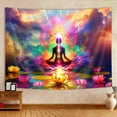 thumbnail image 3 of Chakra Spiritual Tapestry, Yoga Room Pink Lotus Zen Hippie Tapestry Wall Hanging for Bedroom, Colorful Mandala Tapestries Poster Dorm Meditation Accessories Home Decor 60X40Inches, 3 of 4