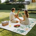 thumbnail image 4 of Spring White Floral Outdoor Rug for Patio/Deck/Porch, Non-Slip Large Area Rug 5 x 7 Ft, Summer Eucalyptus Leaves Pastoral Indoor Outdoor Rugs Washable Area Rugs, Reversible Camping Rug Carpet Runner, 4 of 8