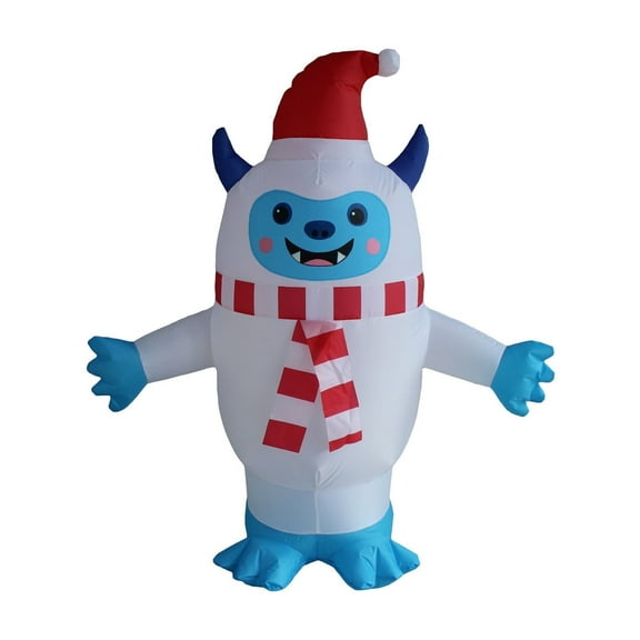 Blue and White Yeti Christmas Airblown Yard Inflatable, 48 inch