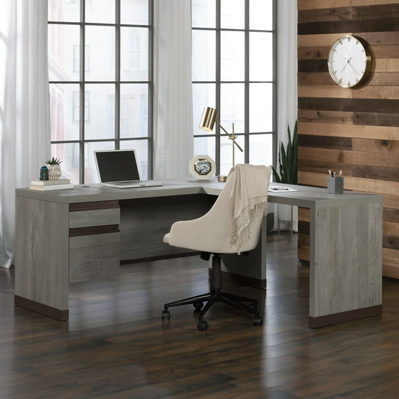 Sauder Manhattan Gate L-Shaped Desk, Mystic Oak Finish