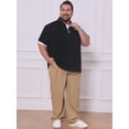 thumbnail image 2 of DARING DIVA Men's Big Tall Business Short Sleeve Office Knitted Golf Shirts XL Black, 2 of 7