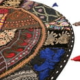 thumbnail image 3 of Stylo Culture Ethnic Round Throw Pillows For Bed Vintage Patchwork Floor Cushion Cover Black Large 28x28 Decorative Decor Seating Tuffet Seat Pouf Cover Footstool Cotton Embroidered 1 Pc, 3 of 4