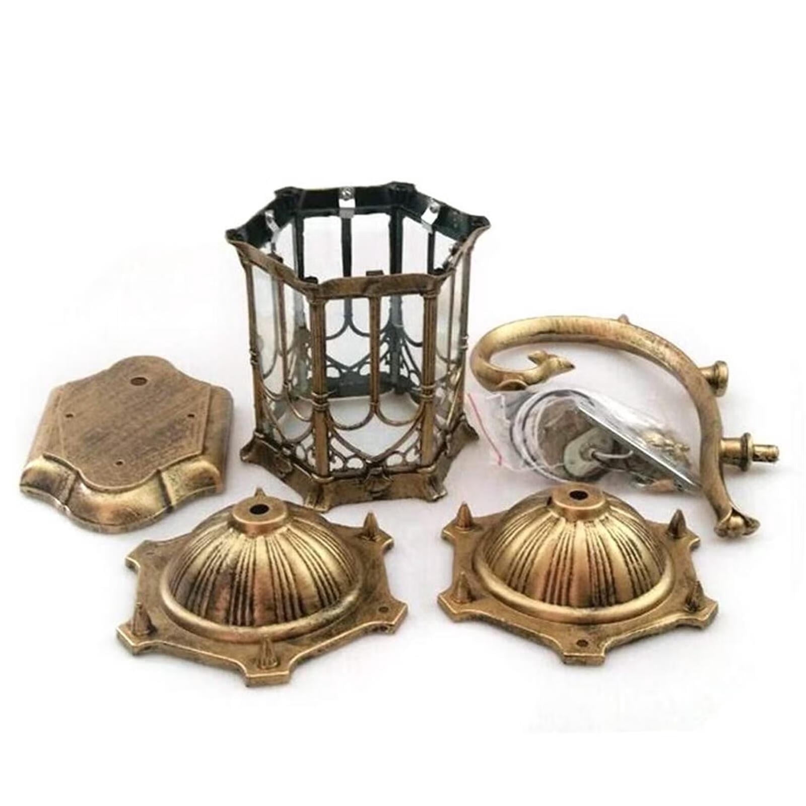Wuzstar Vintage LED Bronze Outdoor Plug-in Wall Sconce with Glass