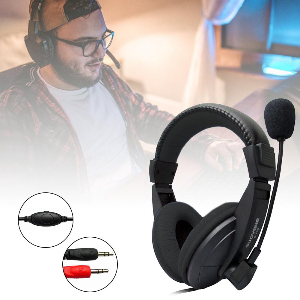 Over-The-Head Computer Headphone USB Headset with Noise Concealing Microphone 3.5MM G750 Headphone with Flexible Microphone Universal,for PC Laptop Desktop Corded Telephone