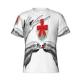 thumbnail image 4 of Vsdgher Moose Kissing Under Mistletoe Print Men's Dry Fit Mesh Athletic Shirts Moisture Wicking Tennis T-Shirt Tops, 4 of 9