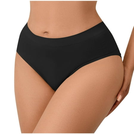 Ashirexll Womens Underwear Plus Size Solid Color Removable Hip Pads Fake Hip with Sponge Waist Pad Panties for Women Black M
