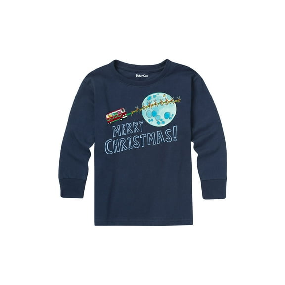 Pete The Cat - Merry Christmas Moon - Youth Long Sleeve T-Shirt