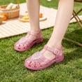 thumbnail image 2 of Eltusu Girls Jellies, Non Slip Summer Princess PU Casual Jelly Shoes Pink Size 1(Big Kids), 2 of 8